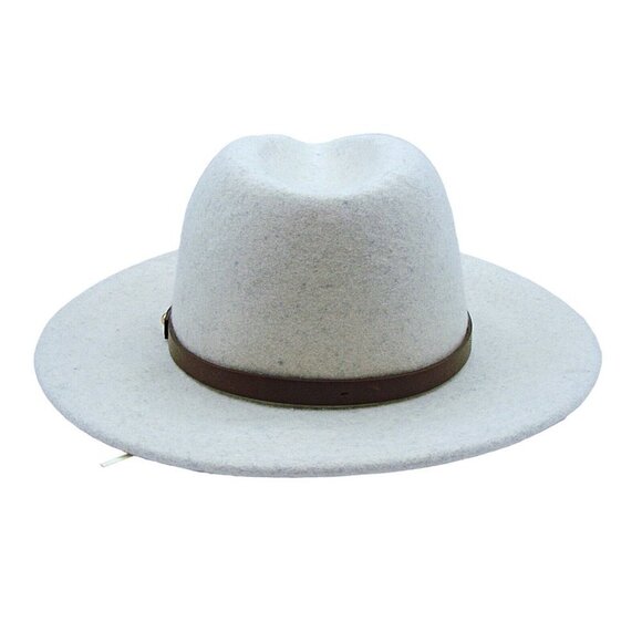 NEW Free People Wool Fedora Wyeth Rodeo Hat Off White One Size Western Boho NWT - Picture 6 of 13